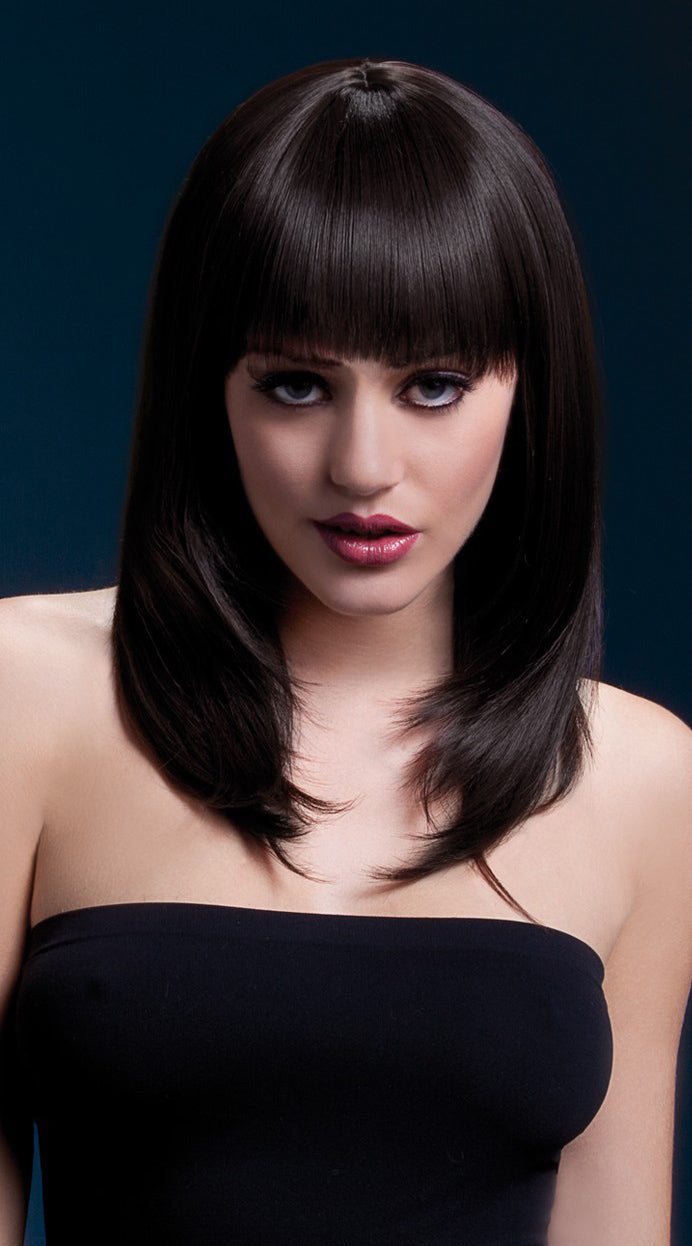 Fever Tanja Wig Adult Black Feathered Cut with Fringe 48cm Fantasy Costume Hair main image 1