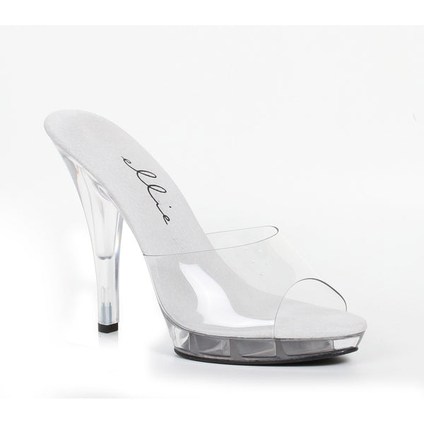 5 Inch Heel Clear Wide Width Sandal Vanity Model - ElegantStripper