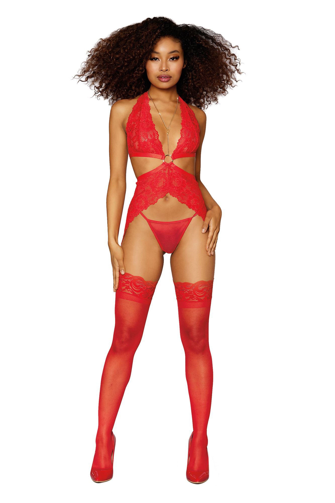 Ruched Garter Slip Set
