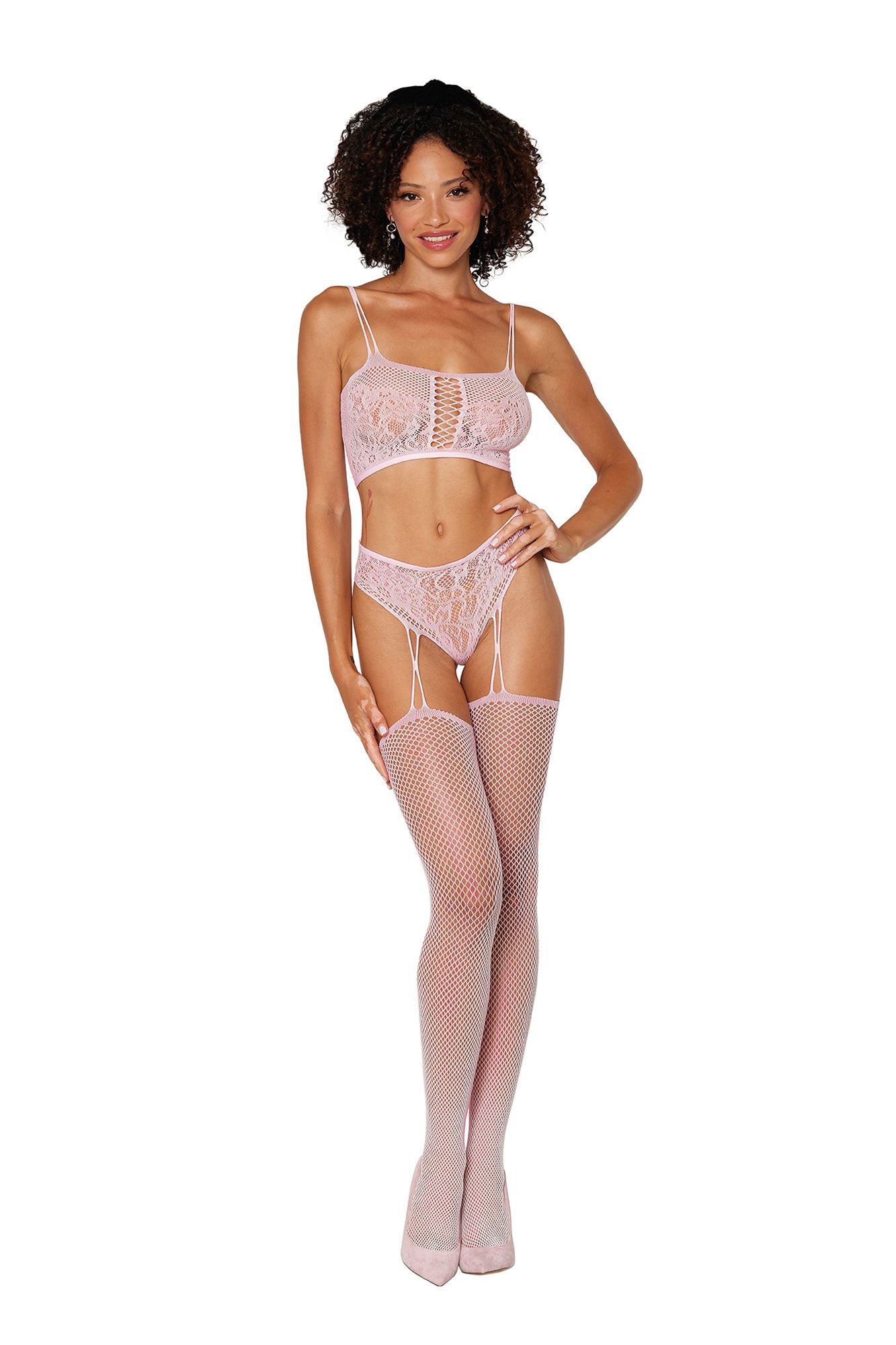 Delicate Lace Secrets Fishnet Lingerie Bodystocking main image 1
