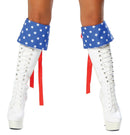 Patriotic Star Boot Cuffs Red White Blue American Flag