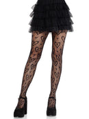 Black Double-Heart Fishnet Tights
