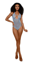 Arctic Blue Keyhole Halter Teddy
