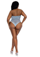 Arctic Blue Sheer Keyhole Halter Teddy - view 2