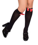 Red Polka Dot Bow Stocking Clips Sexy Knee High Accent