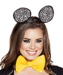 Rhinestone Mouse Ears Headband with Jeweled Studs