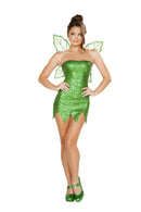 Mischievous Fairy Glitter Mini Dress with Wings