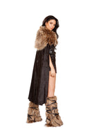 Northern Warrior Cape Set | Faux Fur Bodysuit Viking Costume