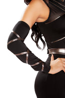 Strappy Arm Cuffs with Metallic Wrap Detail