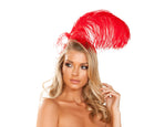 Red Ostrich Feather Headband Showgirl Hair Piece