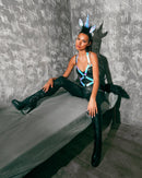Dark Unicorn Faux Leather Catsuit Harness Set