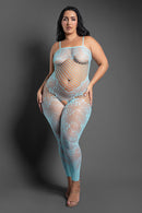 Floral Fishnet Footless Open Crotch Bodystocking - view 4
