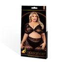 Sheer Geometric Tie-Front Crop Top and Skirt Set - view 2