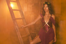 Wine Goddess Sequin Romper with Sheer Skirt and Grape Crown