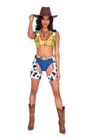 Sheriff Cutie Skimpy Cowgirl Three Piece Costume Set