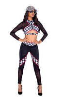 Checkered Race Car Two Piece Crop Top and Pants Set