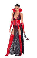 Wicked Vampire Lace Romper Set | Red & Black