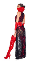 Wicked Vampire Lace Romper Set | Red & Black