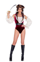 Sexy Pirate Costume Set With Velvet Romper Hat Belt Sleeves Sword