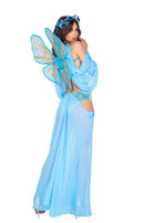 Blue Fairy Cut-Out Shimmer Bodysuit with Wings and Train