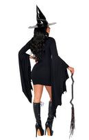 Midnight Witch Bat Sleeve Mini Dress & Vinyl Hat Set