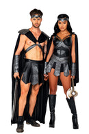 Dark Warrior Princess Costume Set | Black Grey Armor Cape