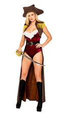 Pirate Captain Velvet Bodysuit Set With Coat and Hat