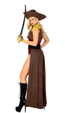 Pirate Captain Velvet Bodysuit Set With Coat and Hat