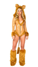 Lion Queen Vinyl Hooded Bodysuit with Tail