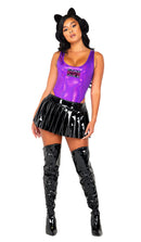 Game Over Holographic Bodysuit & Vinyl Mini Skirt Set