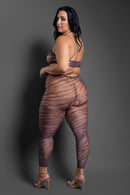 Zebra Knit Halter Footless Open-Crotch Bodystocking - view 3