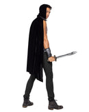 Dark Warrior Hooded Cape Harness Set | Sheer Mesh Top