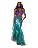 Mermaid Shell Bra and Sequin Flare Skirt Two Piece Set