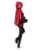 Little Red Riding Hood Sexy Vinyl Corset Cape Costume Set
