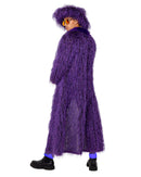 Men's Purple Faux Fur High Roller Coat and Hat Set