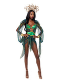 Medusa Snake Queen Sheer Green Bodysuit Set