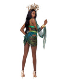 Medusa Snake Queen Sheer Green Bodysuit Set