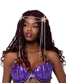 Gold Starfish Pearl Chain Headpiece for Mermaid Costume