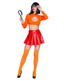 Velma Cut-Out Crop Top Mini Skirt Costume Set