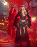 Burgundy Velvet Hooded Cape Set with Faux Fur Trim
