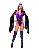 Evil Queen Velvet Bodysuit Set with Cape and Waist Cincher