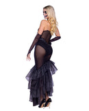 Dark Mermaid Skeleton Gown Set | Sheer Bones Costume
