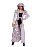 Pirate Queen Duster Coat Set | Grey Damask Captain Costume