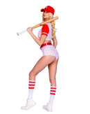 Sexy Baseball Player Costume Set | Pinstripe Crop Top & Booty Shorts