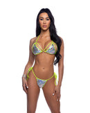 Metallic Foil Halter Bikini Set