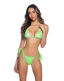 Metallic Tie-Dye Triangle Bikini Set
