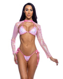 Sequin Triangle Tie-Side Bikini Set - view 6