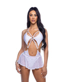 Rhinestone Strappy Cutout Romper - view 5