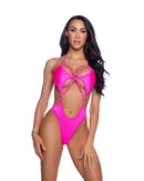 Rhinestone Strappy Cutout Romper