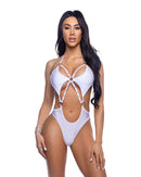 Rhinestone Strappy Cutout Romper - view 4